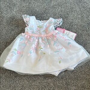 Rare Editions Pastel Floral Baby Dress